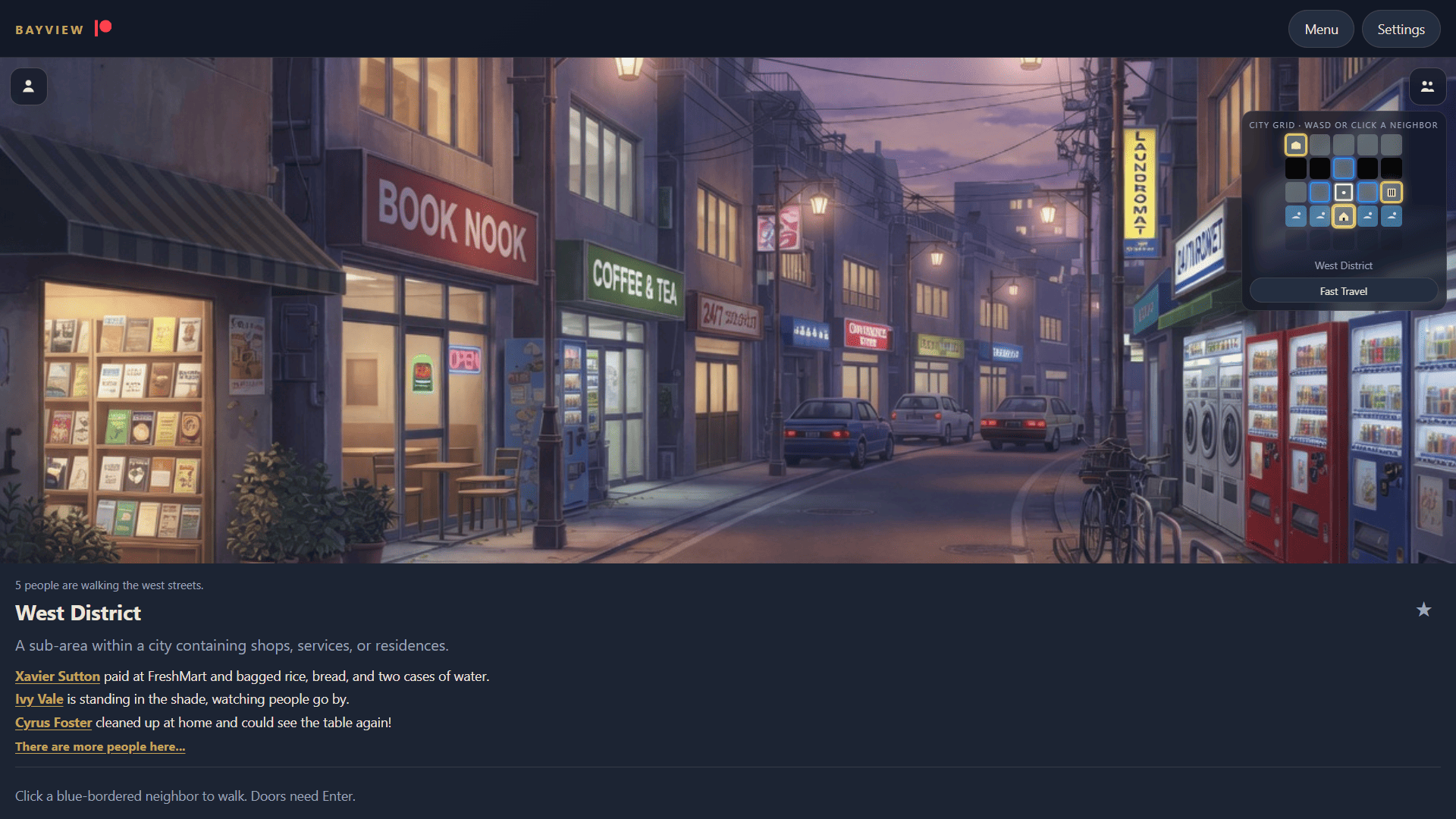 Minimalist layout with hidden sidebars